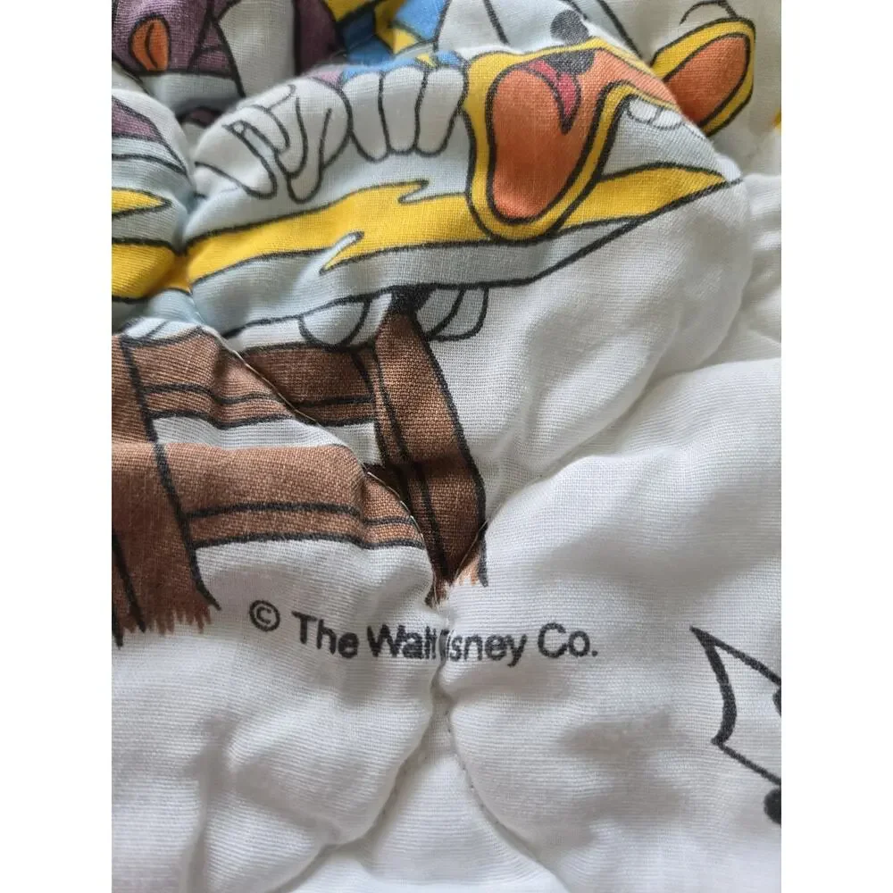 Vintage Walt Disney Mickey Mouse & Friends Alphabet Quilted Crib Blanket 37x47